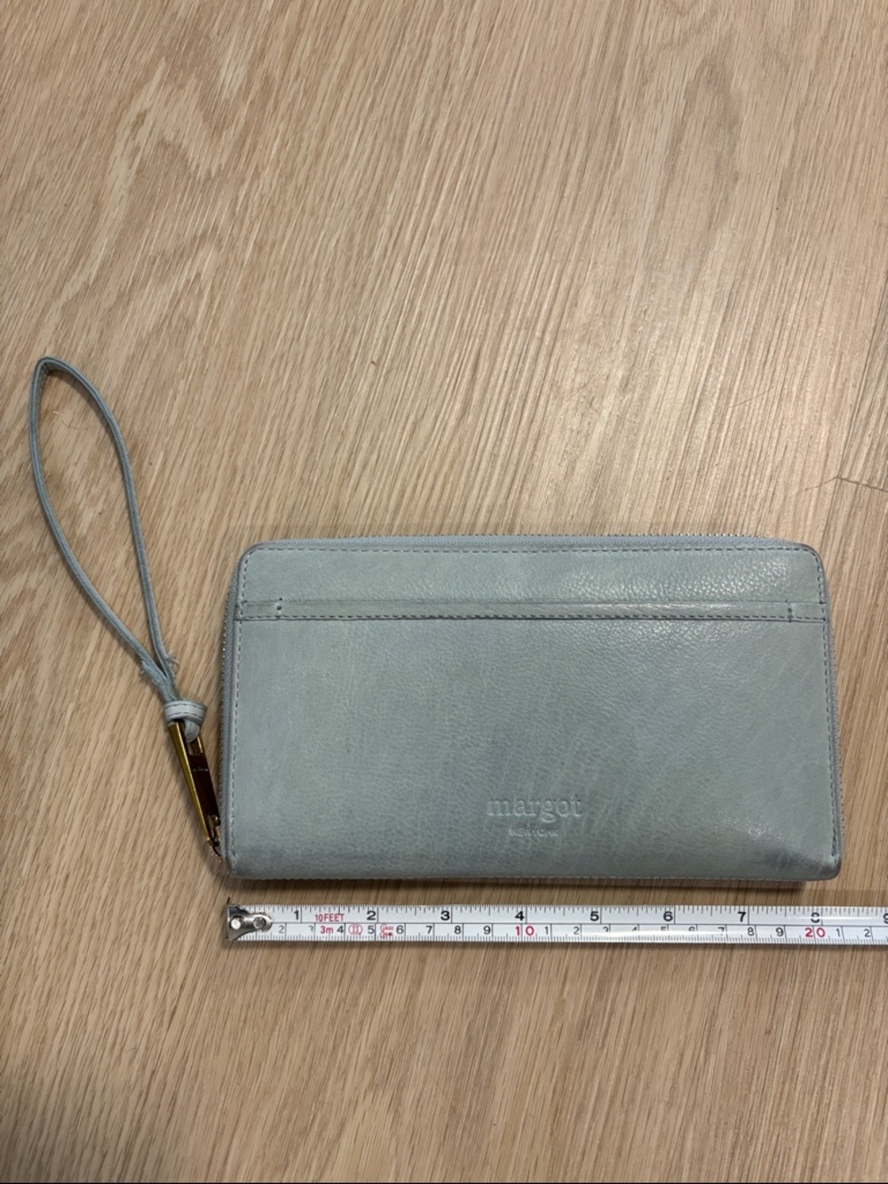 MARGOT NY Gabby zip around leather wallet wristlet purse